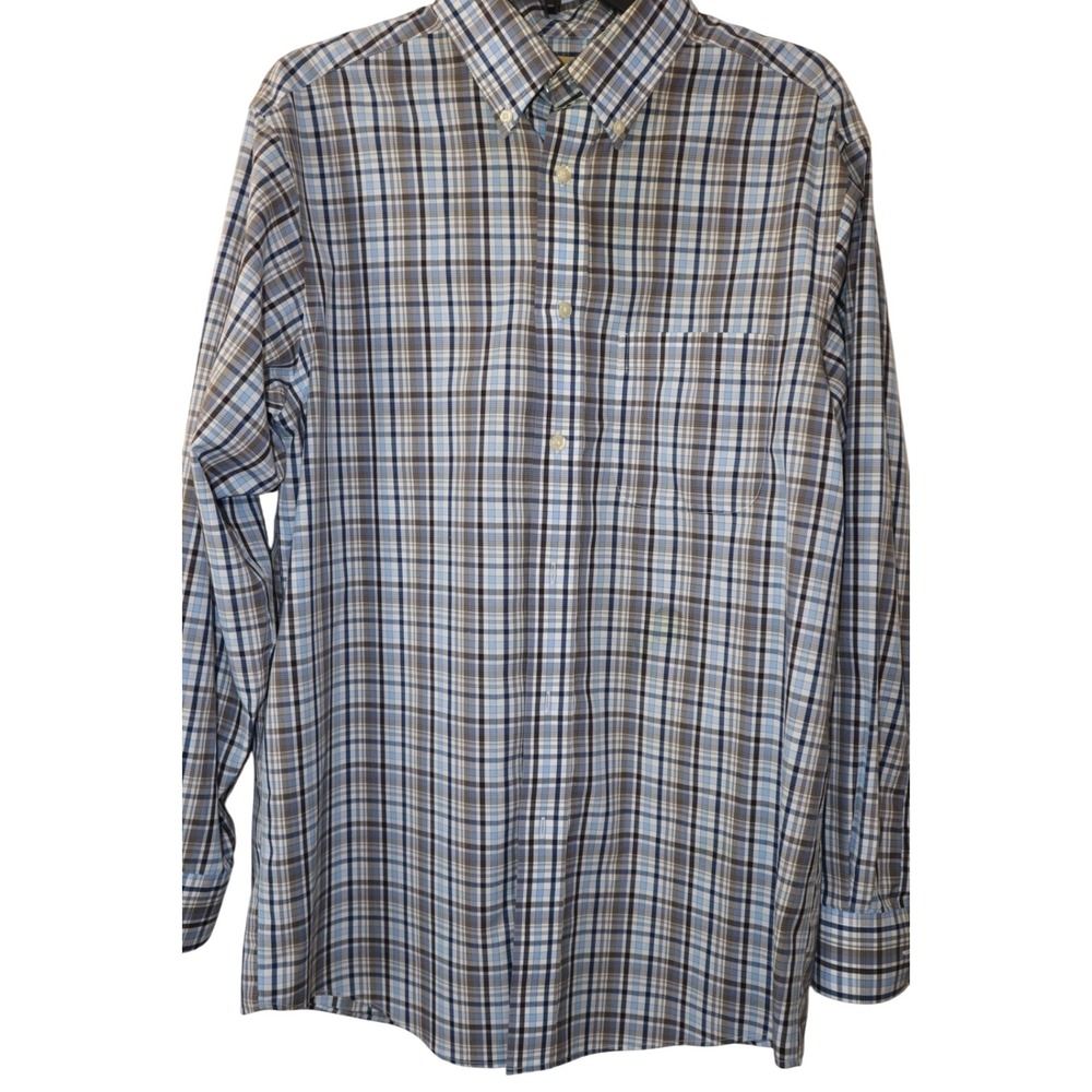 Roundtree & Yorke Gold Label‎ Dress Shirt Mens  Check Slim Fit